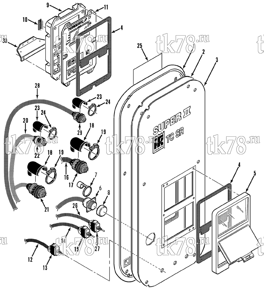 Каталог запчастей для Thermo King Super-II WHISPER Multi-Temp w/TK 486 Engine CONTROL BOX COVER (SUPER-II TC SR)