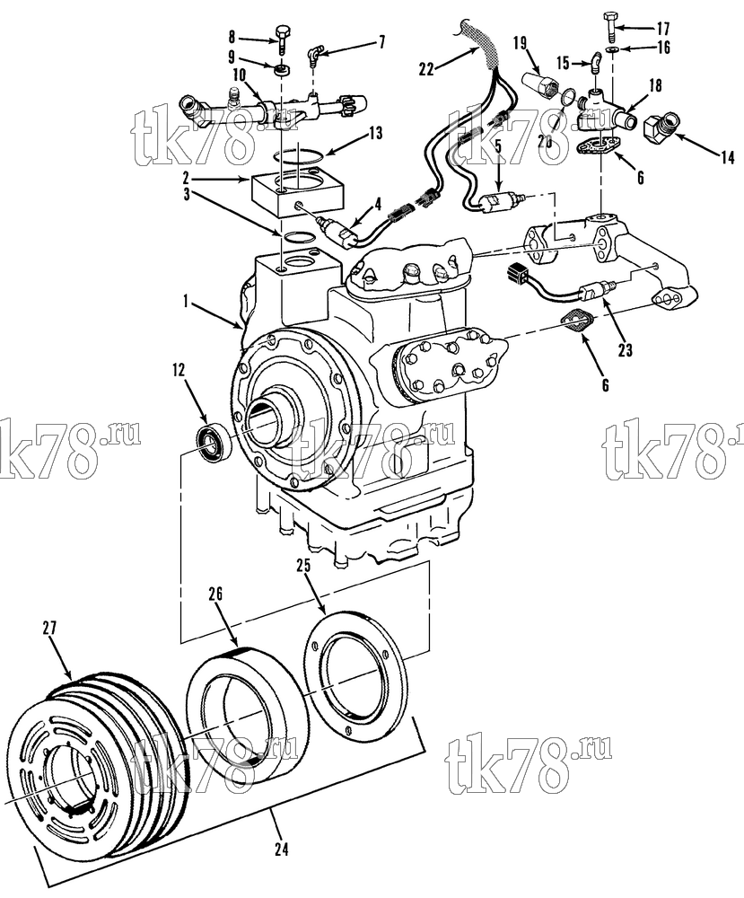 Каталог запчастей для Thermo King AT10-M3B COMPRESSOR GROUP (5D39446G09, KIT 715656)