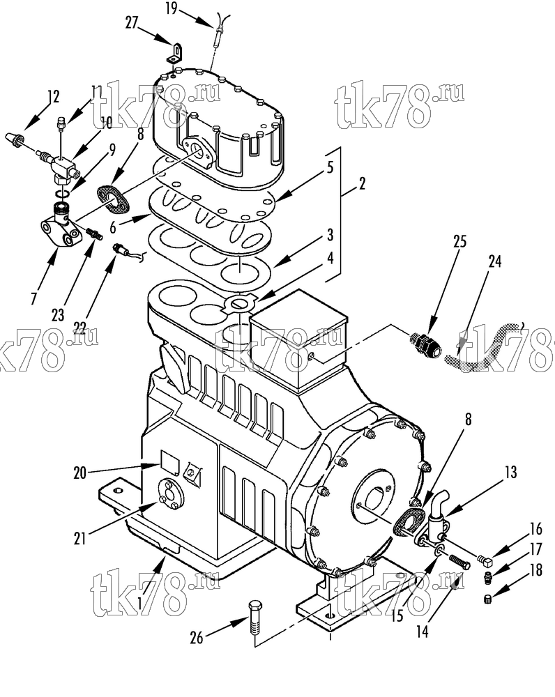 Каталог запчастей для Thermo King  COMPRESSOR GROUP