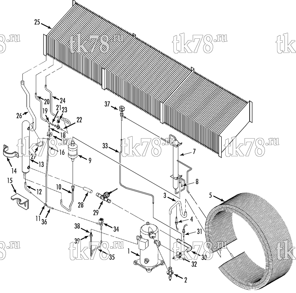 Каталог запчастей для Thermo King CSR 40 mP3000 REFRIGERATION (FLANGED COMPRESSOR w/ STEPPER VALVE)