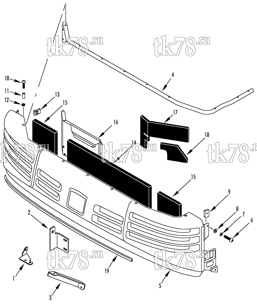 Каталог запчастей для Thermo King  FRONT GRILLE GROUP (Before 8/01 TSA, Before 1/02 IRE)