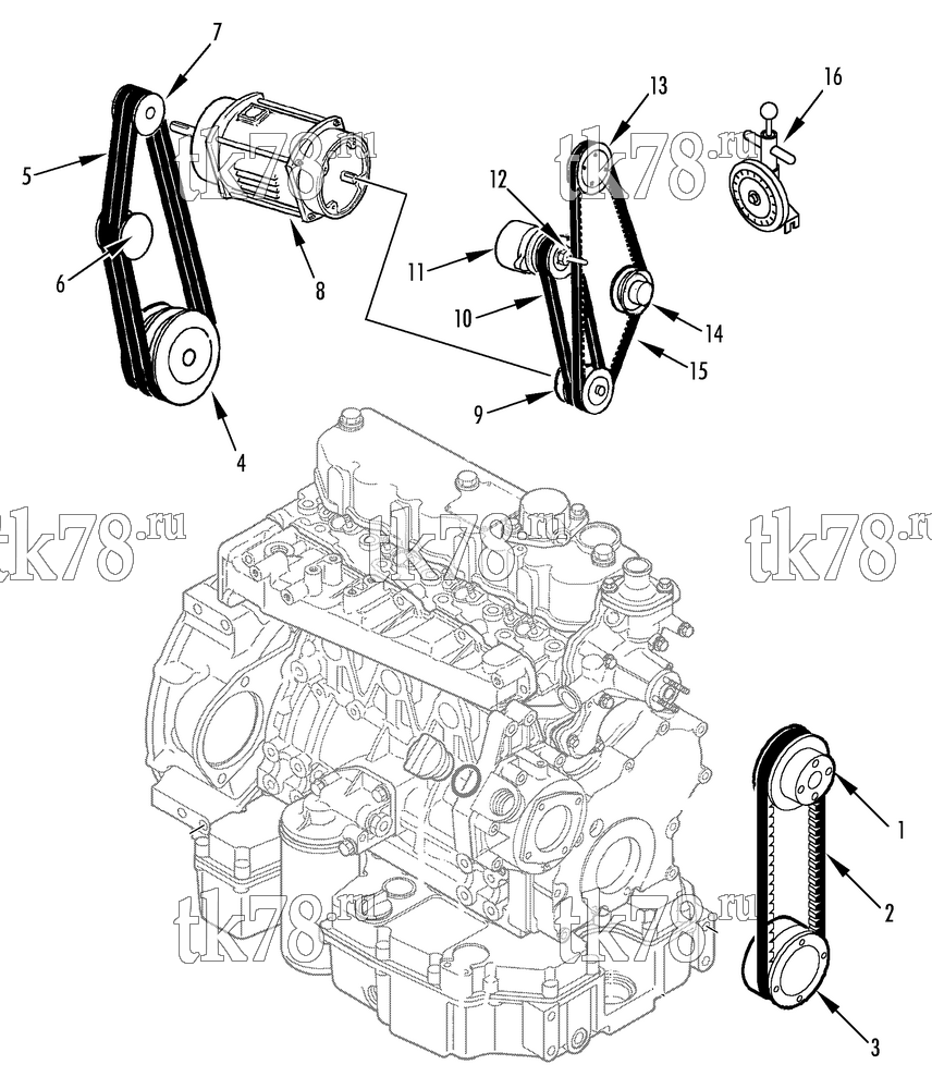 Каталог запчастей для Thermo King SPECTRUM SB TCI PULLEYS & BELT GROUP