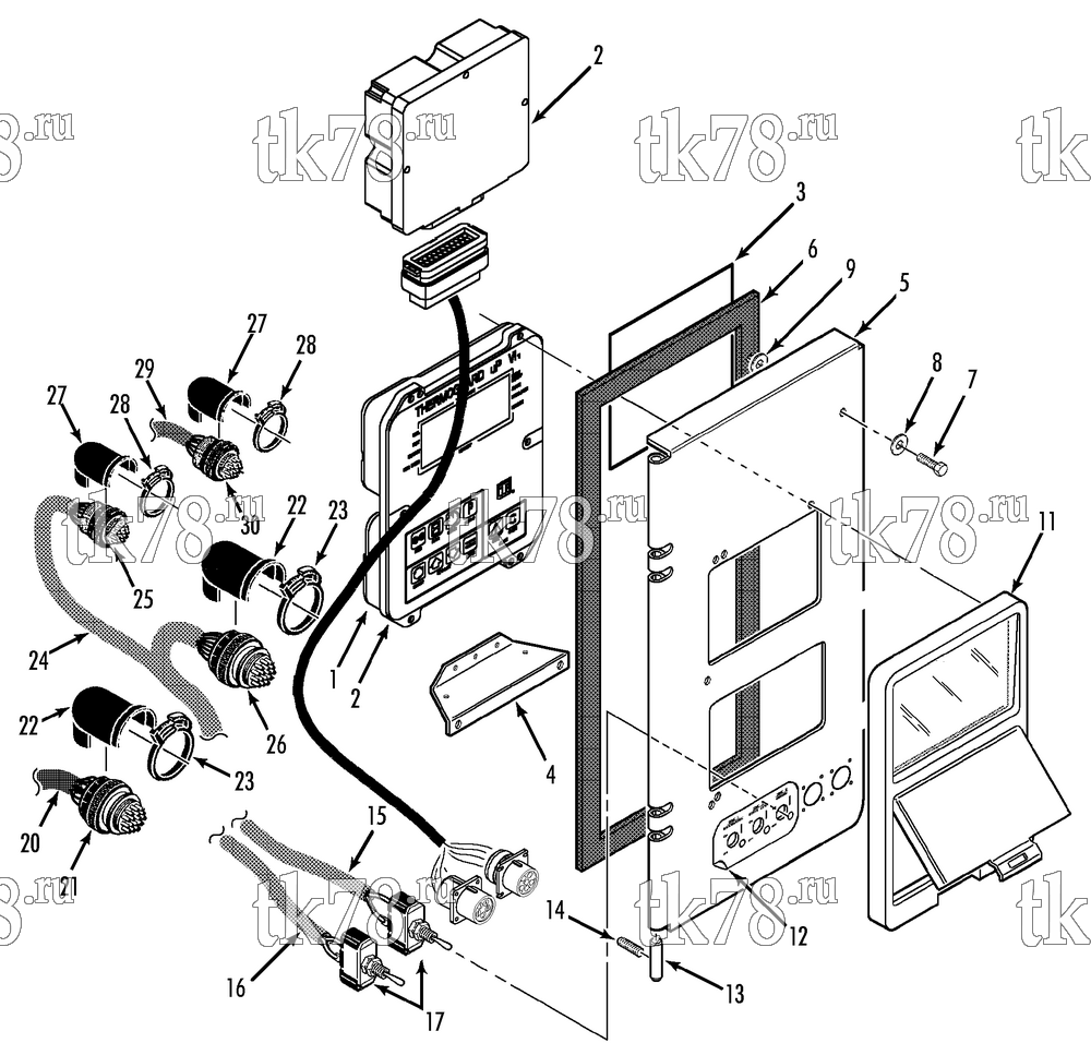 Каталог запчастей для Thermo King SB-III WHISPER MULTI-TEMP SR CONTROL BOX COVER (WHISPER TCI-3 DAS, TLE 6/3)