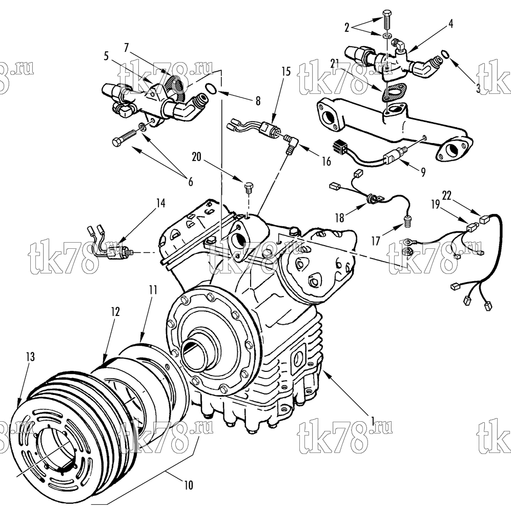 Каталог запчастей для Thermo King MRT-I 1004 COMPRESSOR GROUP (2C25335G01, KIT 718347)