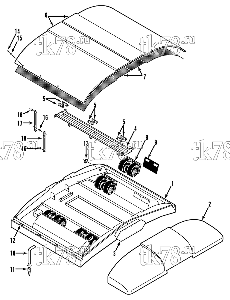 Каталог запчастей для Thermo King  EVAPORATOR STRUCTURAL & BLOWERS