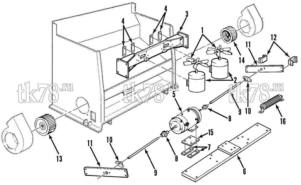 Каталог запчастей для Thermo King T1-M72 MOTORS & FANS (OHIO MOTORS)