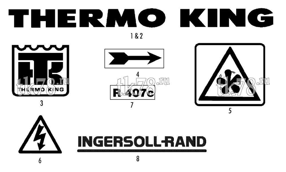 Каталог запчастей для Thermo King LRV-12T 230V New Orleans NAMEPLATES