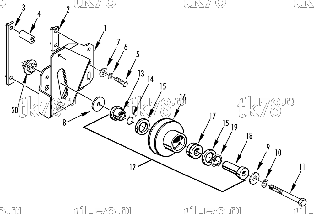 Каталог запчастей для Thermo King RD-II TLE IDLER PULLEY GROUP (12/99 & After)