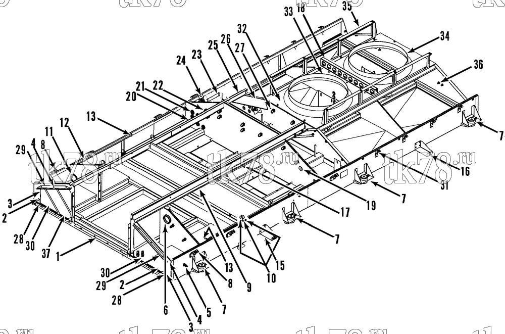 Каталог запчастей для Thermo King LRV-12T 230V New Orleans FRAME COMPONENTS