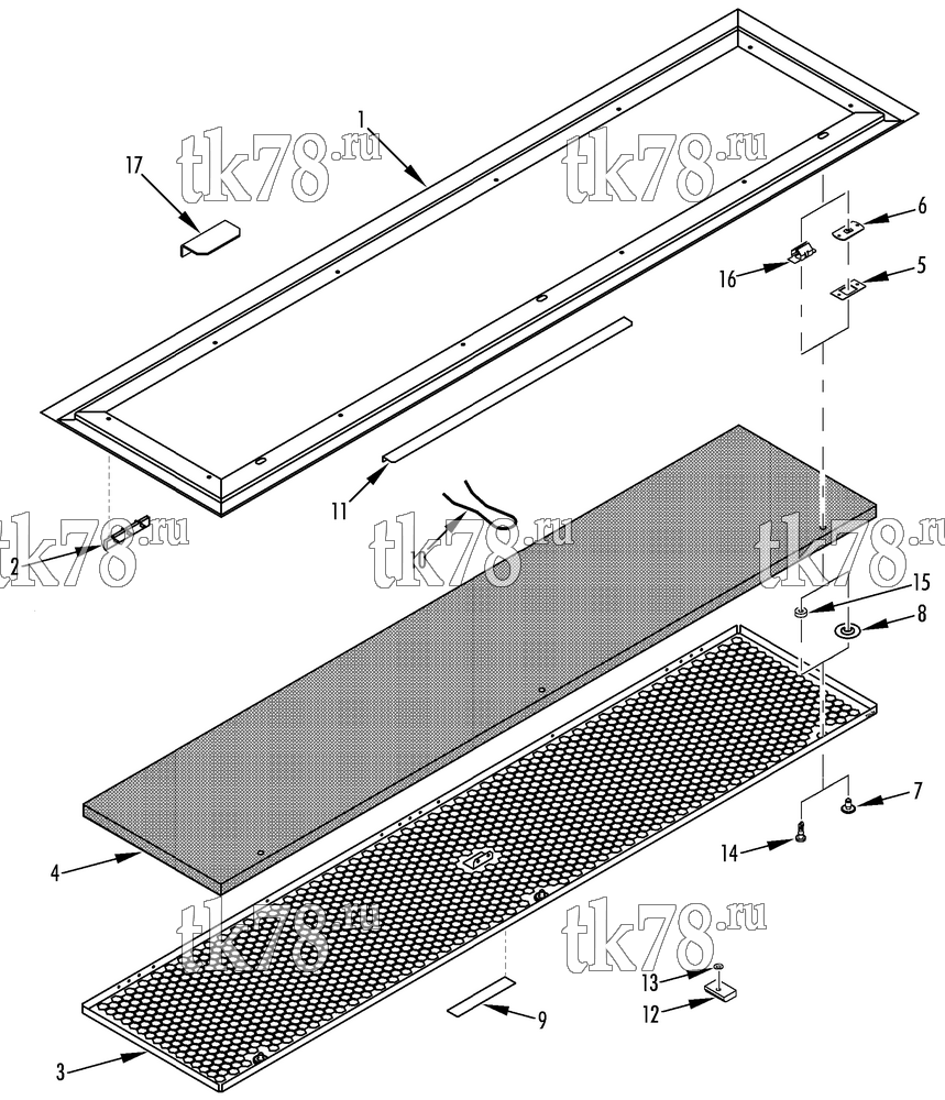 Каталог запчастей для Thermo King R6-M4 GRILLE & AIR FILTER (KIT 818147)