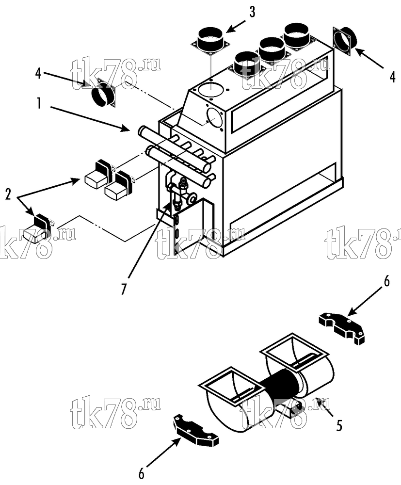 Каталог запчастей для Thermo King Bus A/C & Heating Components FRONTBOX (0492282860, R134a)