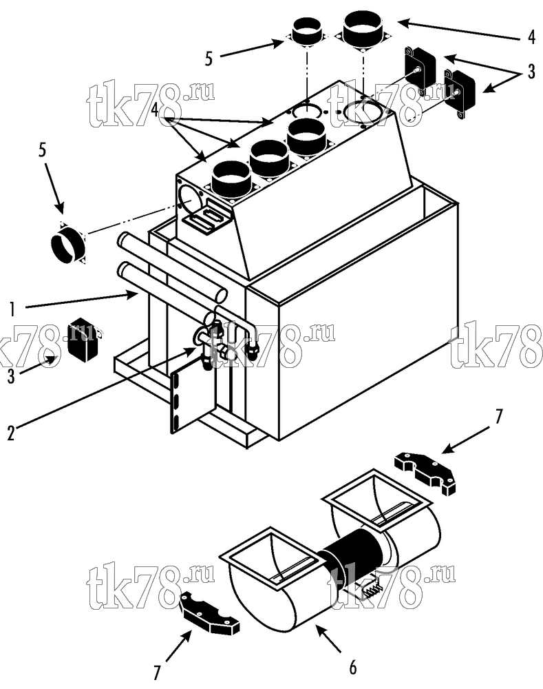 Каталог запчастей для Thermo King Bus A/C & Heating Components FRONTBOX (0492282880, R134a)