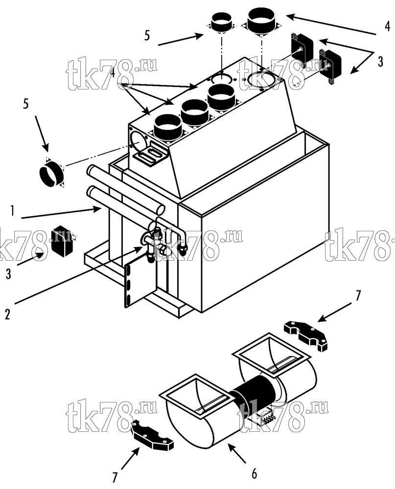 Каталог запчастей для Thermo King Bus A/C & Heating Components FRONTBOX (0492289695, R22)