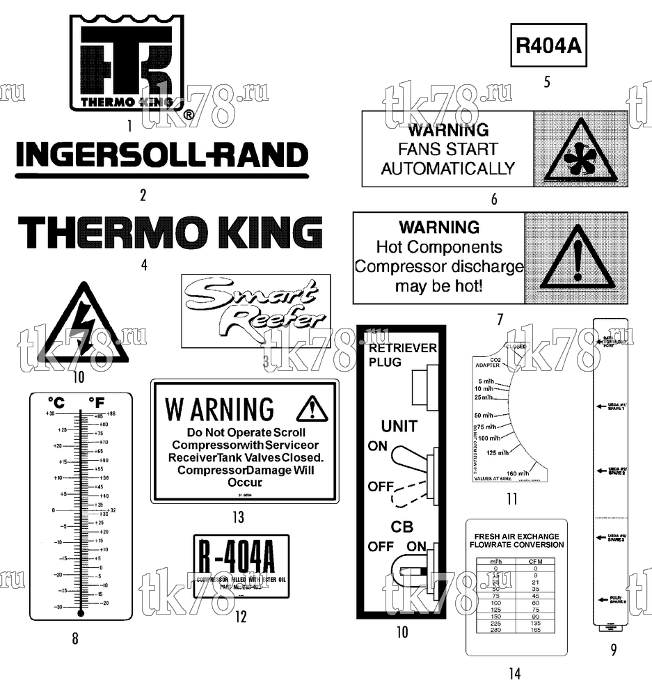 Каталог запчастей для Thermo King  NAMEPLATES