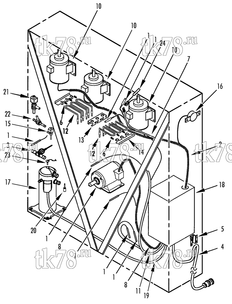 Каталог запчастей для Thermo King  ELECTRICAL COMPONENTS - UNITS w/o HEATER DOOR