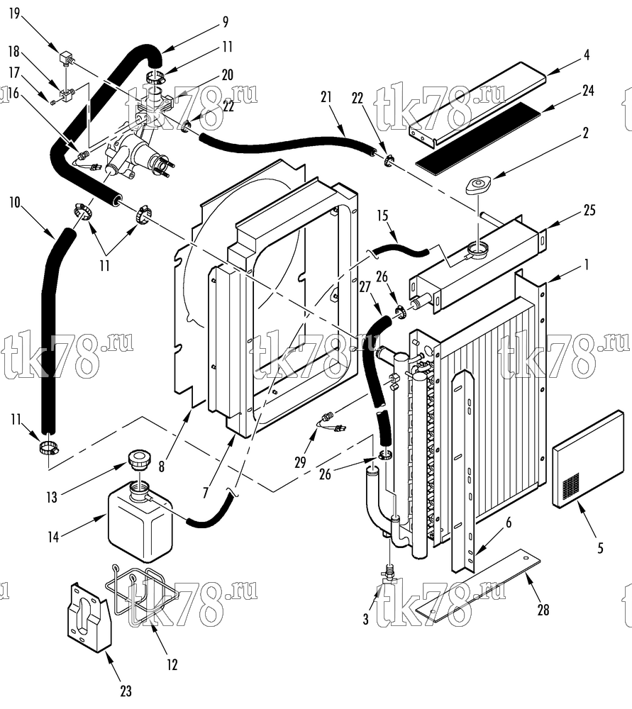Каталог запчастей для Thermo King SGCO 2000 ENGINE COOLING SYSTEM