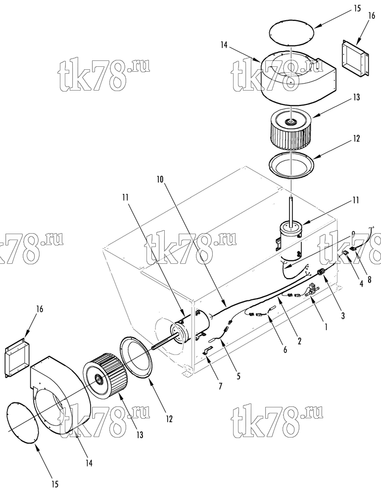 Каталог запчастей для Thermo King  EVAPORATOR HARNESSES & MOTOR GROUP
