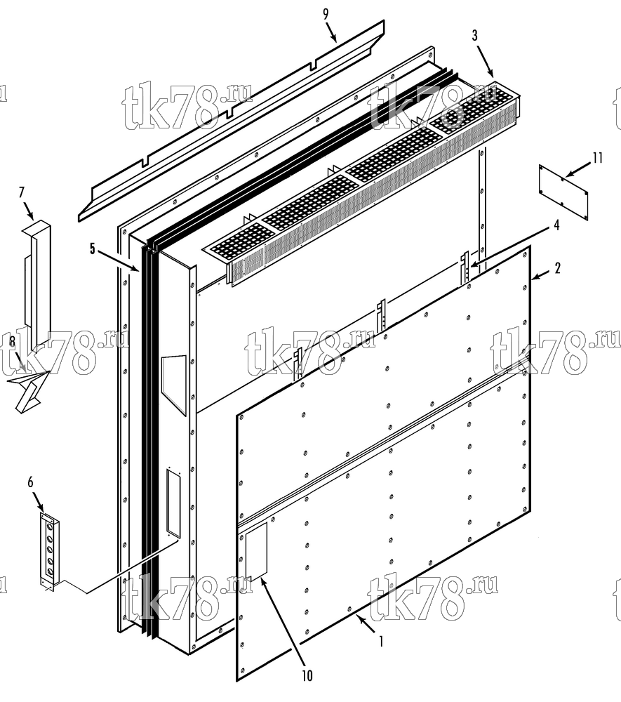 Каталог запчастей для Thermo King CSR 40SLPS-148 EVAPORATOR PANELS (UNITS w/ HEATER DOORS)