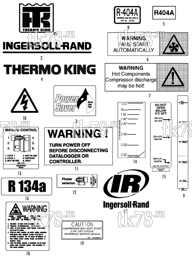 Каталог запчастей для Thermo King CSR 40SLPS-148 NAMEPLATES