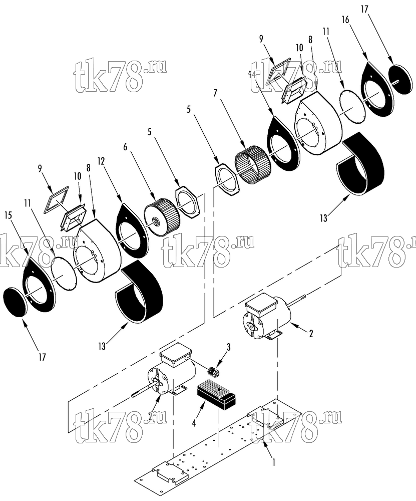Каталог запчастей для Thermo King  EVAPORATOR BLOWERS