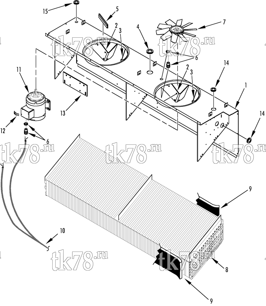 Каталог запчастей для Thermo King CRR 40-300 EVAPORATOR FAN GROUP