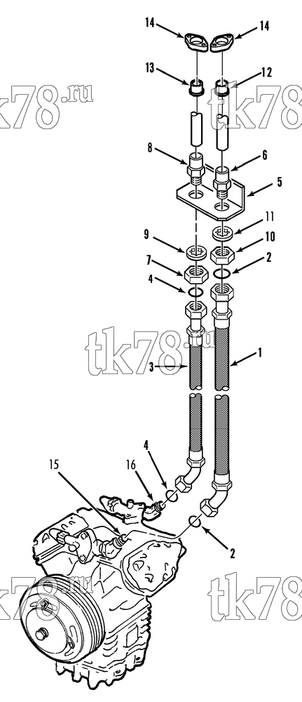 Каталог запчастей для Thermo King CITI-RT 1000 HOSE KIT (818672)
