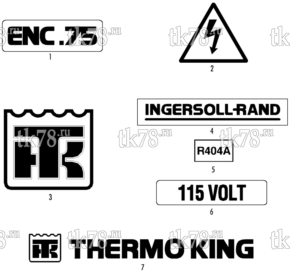 Каталог запчастей для Thermo King ENC 0.75 NAMEPLATES