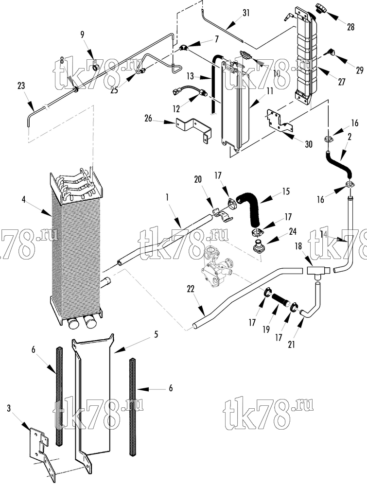 Каталог запчастей для Thermo King Super-II 30 190Y COOLING SYSTEM (TK486V)