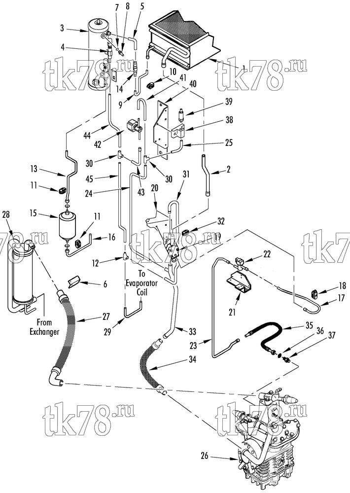 Каталог запчастей для Thermo King Super-II 30 190Y REFRIGERATION - CONDENSER (w/ ETV)