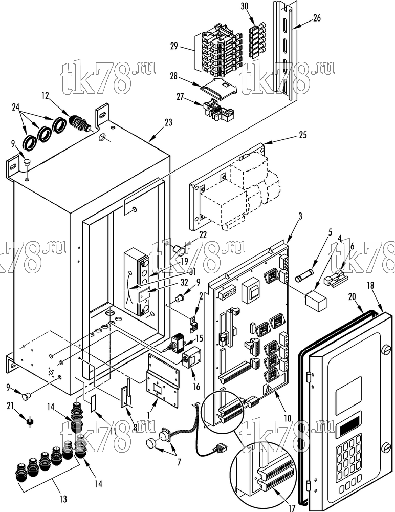 Каталог запчастей для Thermo King CRR 40-300 CONTROL BOX (HEATER WIRING INSIDE BOX)