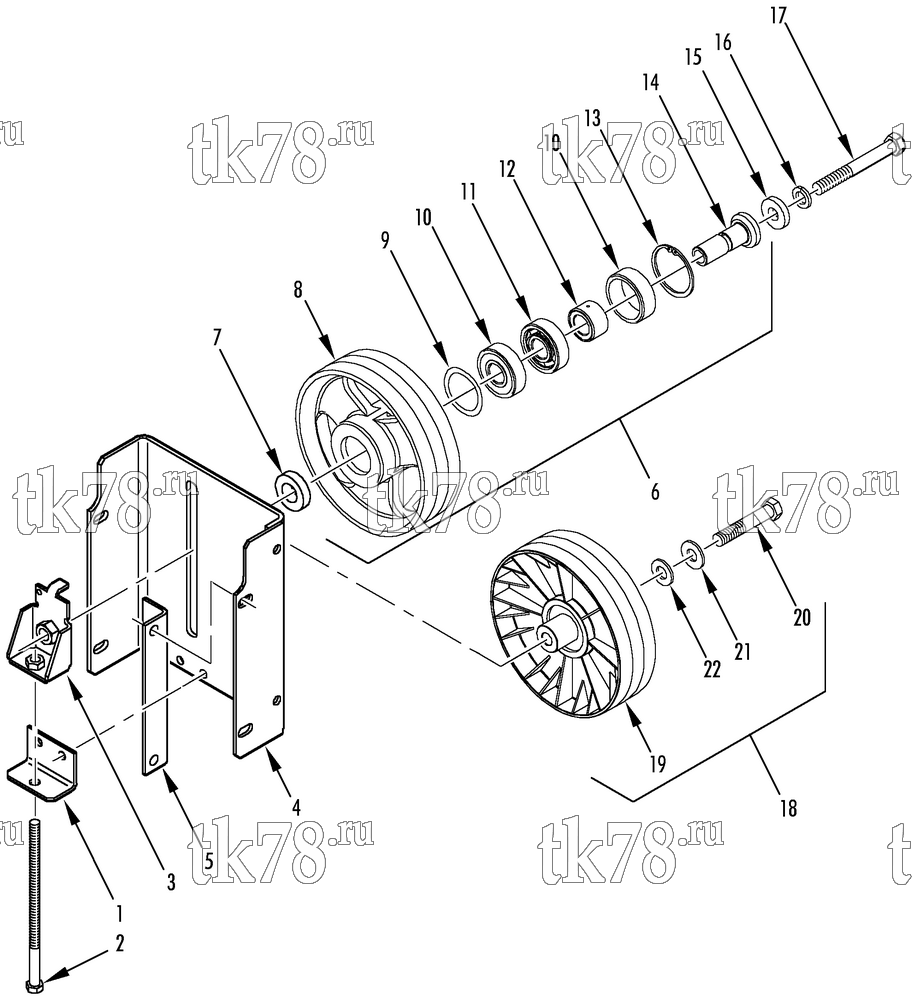 Каталог запчастей для Thermo King UTS IDLER PULLEY (COMPRESSOR SIDE)