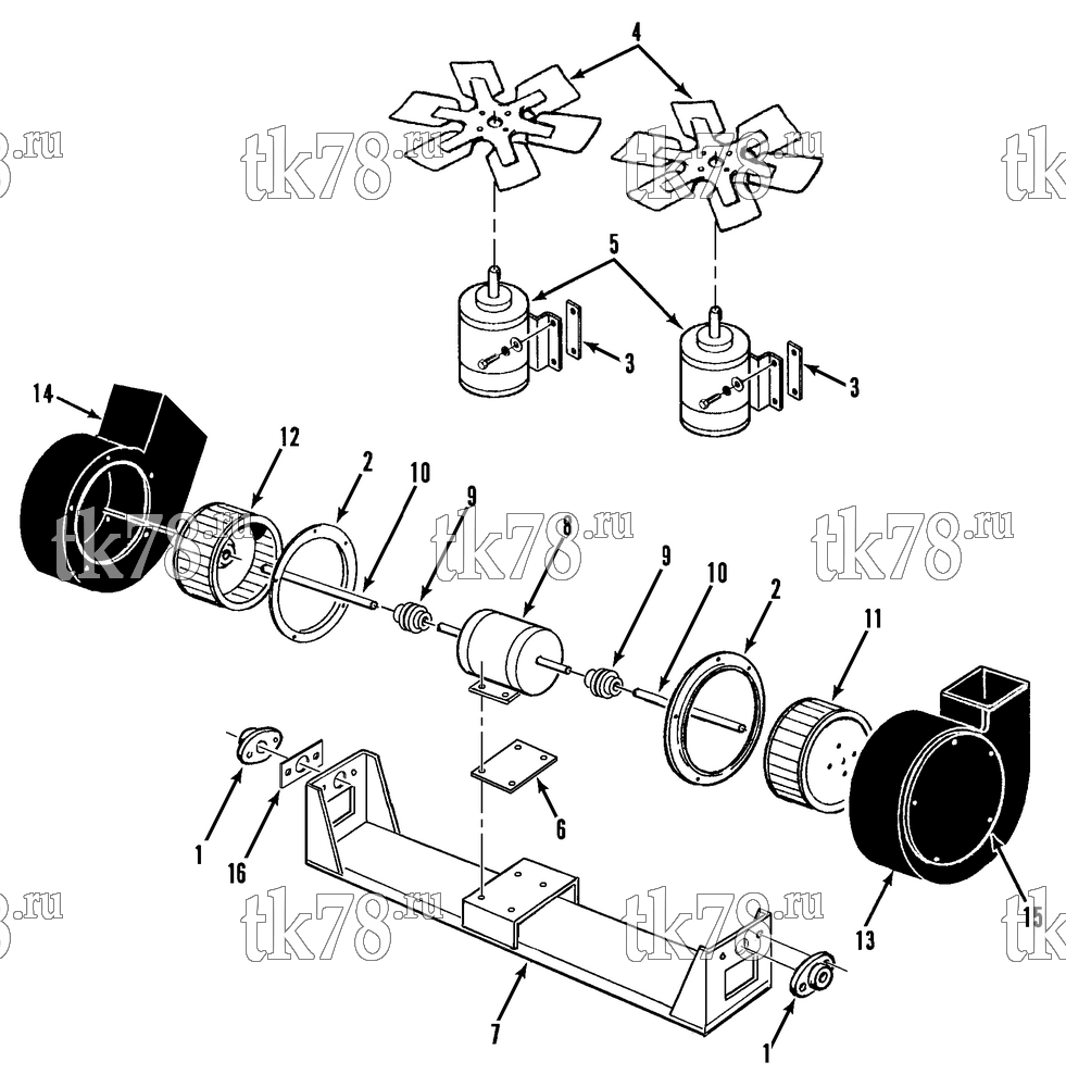 Каталог запчастей для Thermo King  MOTORS, BLOWERS & FANS (G.E MOTORS)