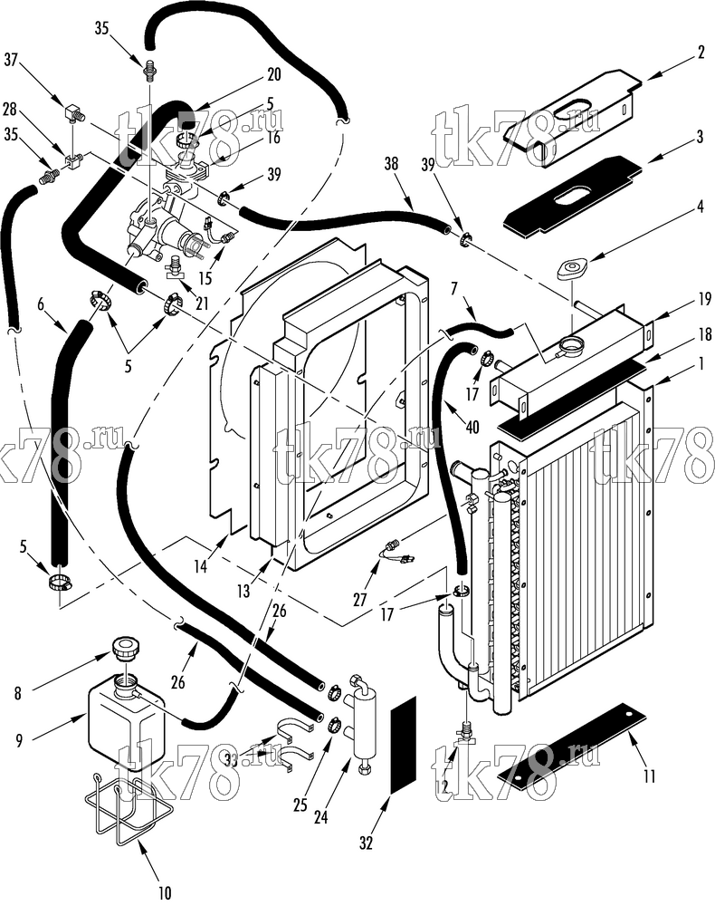 Каталог запчастей для Thermo King SGCM 2000 ENGINE COOLING SYSTEM