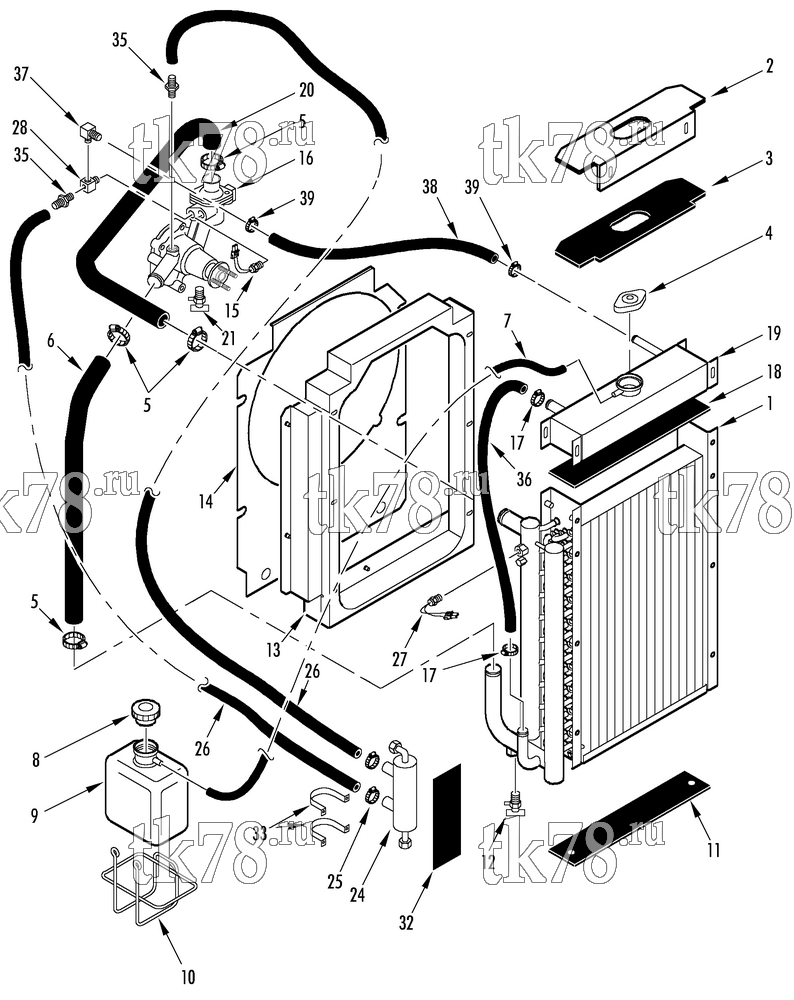 Каталог запчастей для Thermo King SGSM 2000 ENGINE COOLING SYSTEM
