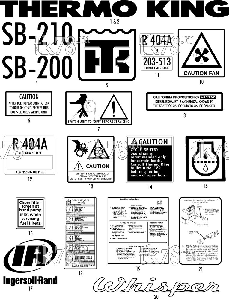 Каталог запчастей для Thermo King  NAMEPLATES