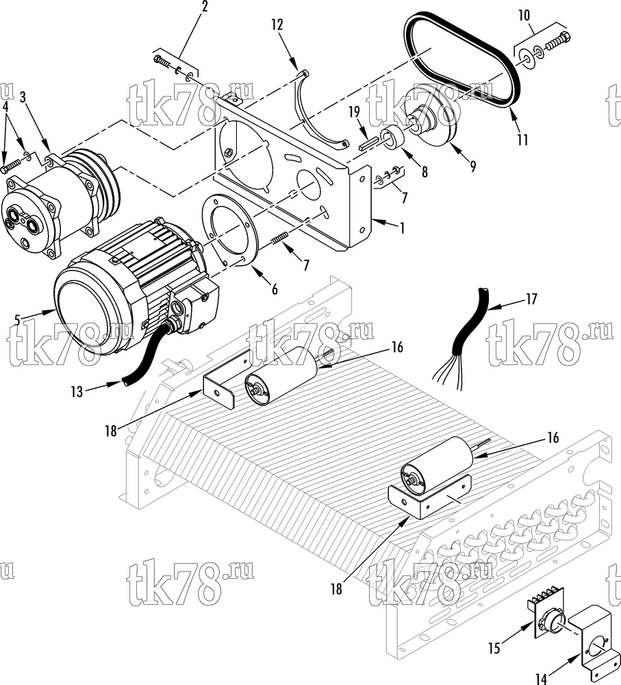 Каталог запчастей для Thermo King V-200 MAX TC MOTOR & COMPRESSOR GROUP