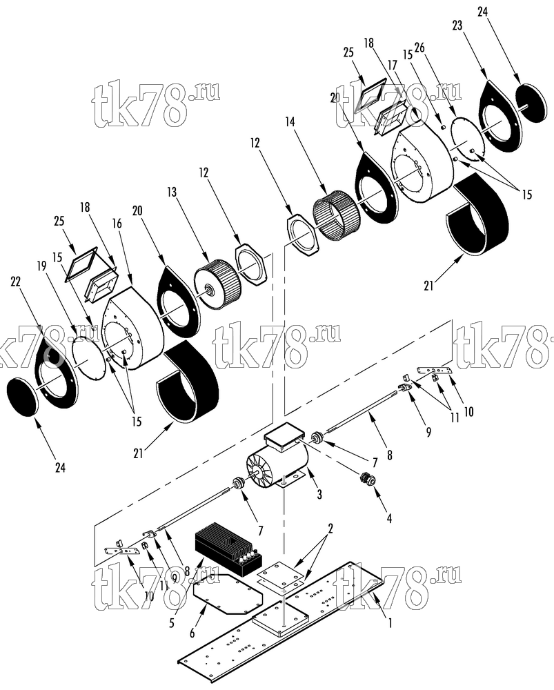 Каталог запчастей для Thermo King T1-M67 & M67A EVAPORATOR BLOWERS