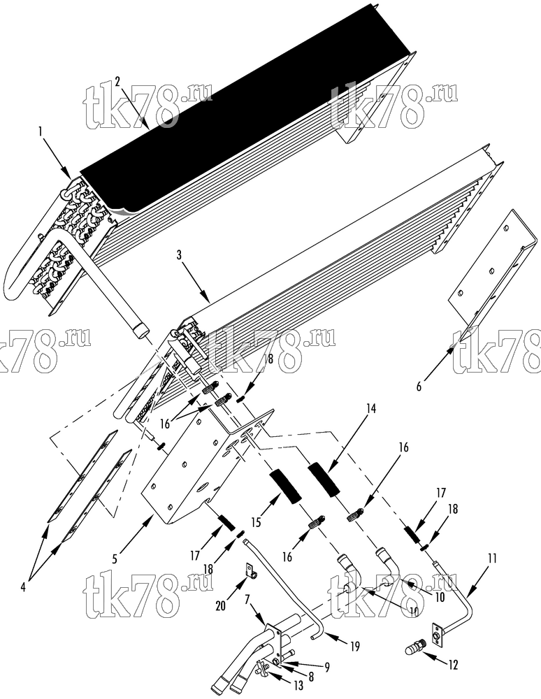 Каталог запчастей для Thermo King T1-M59 & M59A HEATER & EVAPORATOR COIL MOUNTING