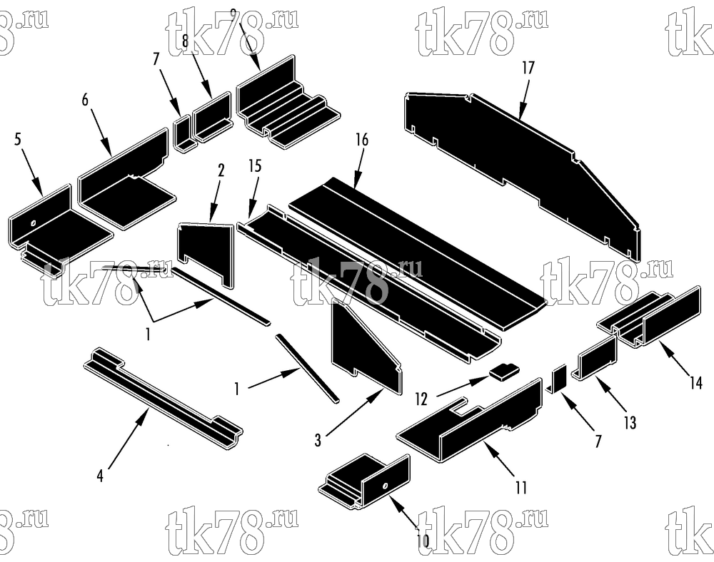 Каталог запчастей для Thermo King LRV-8T SLC EVAPORATOR INSULATION