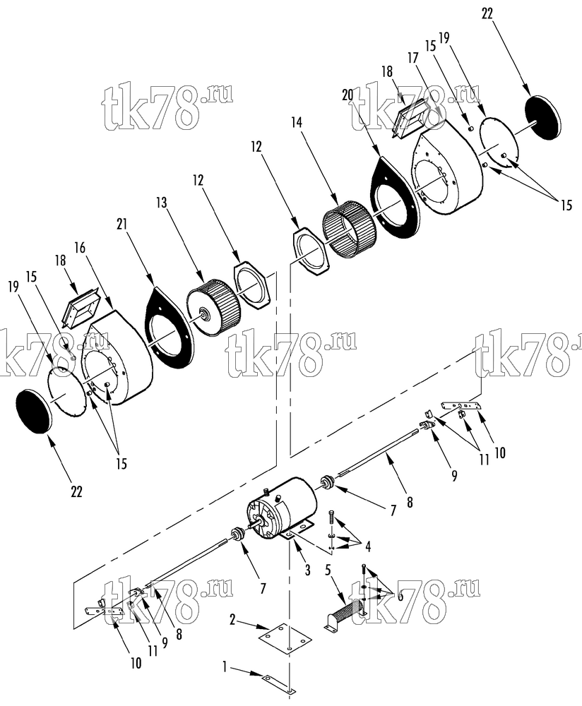 Каталог запчастей для Thermo King TH1-M12 BLOWERS & MOTOR