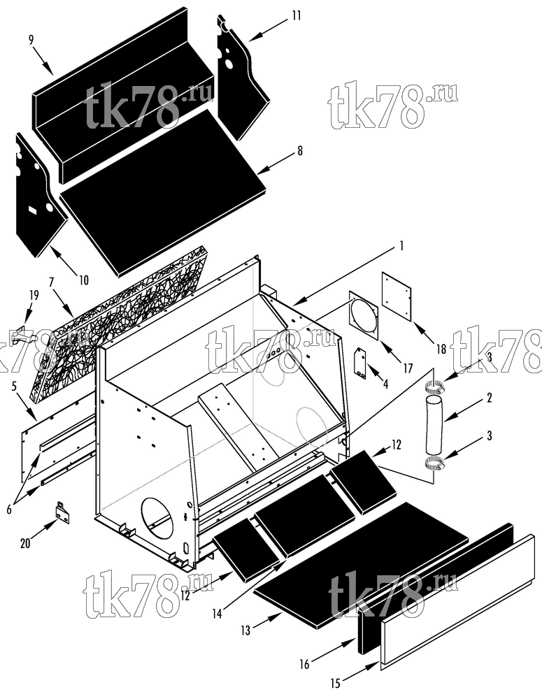Каталог запчастей для Thermo King TH1-M12 FRAME, PANELS & INSULATION