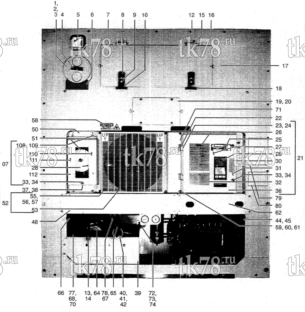 Каталог запчастей для Thermo King  REFRIGERATION UNIT - FRONT VIEW