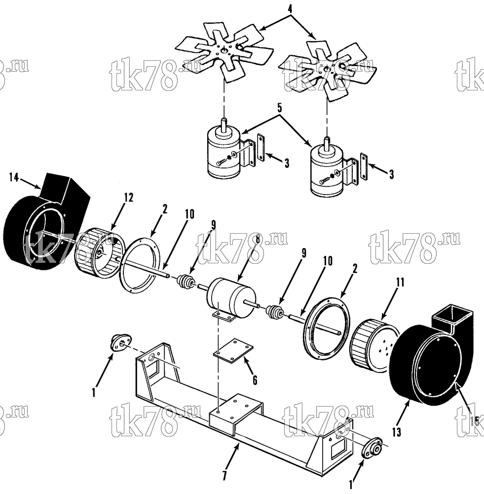 Каталог запчастей для Thermo King  MOTORS, BLOWERS & FANS (G.E. & OHIO MOTORS)
