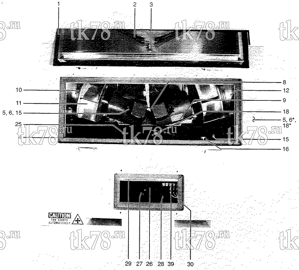 Каталог запчастей для Thermo King  REFRIGERATION UNIT - EVAPORATOR VIEW