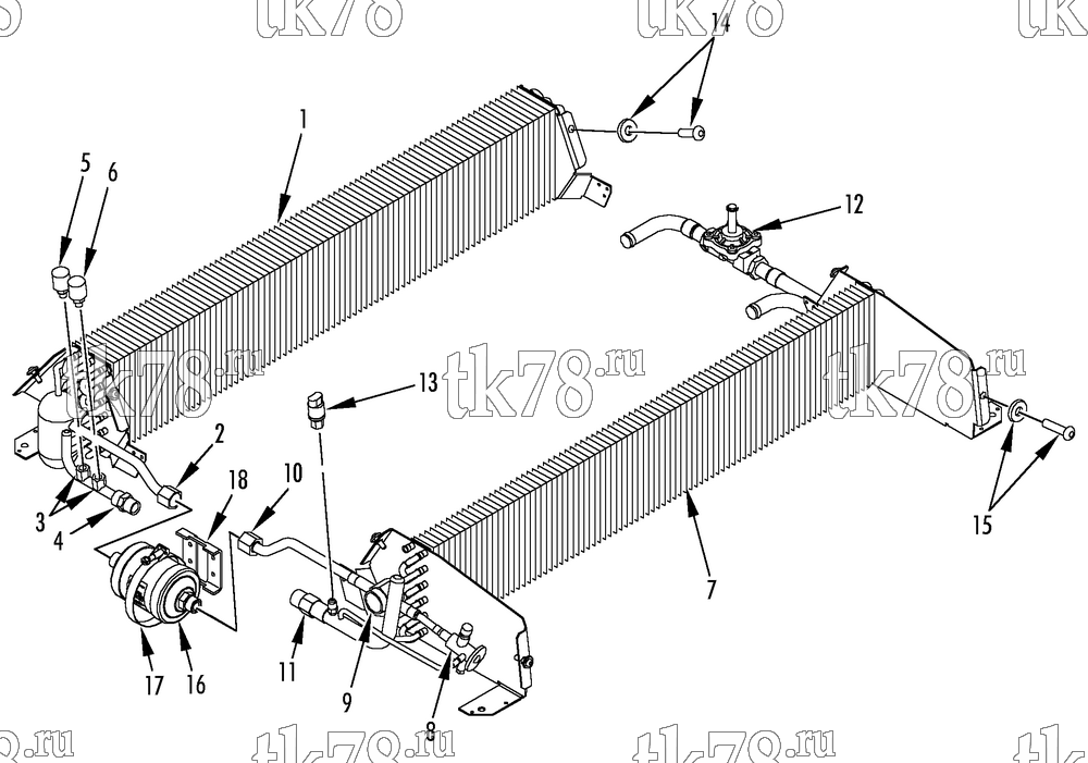 Каталог запчастей для Thermo King SR-15 CabAire REFRIGERATION CIRCUIT COMPONENTS (1004)