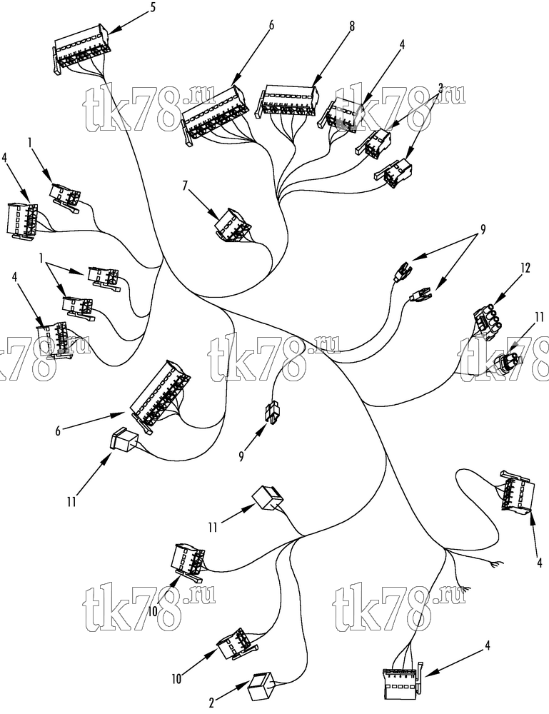 Каталог запчастей для Thermo King CRT-II IC, UK-Millenn R134a, 1004 HARNESS BUS A/C for CRT-II IC Millenn