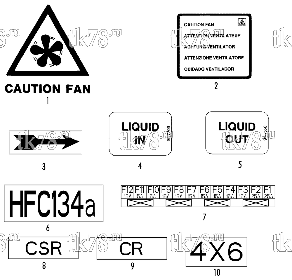 Каталог запчастей для Thermo King CRT-II IC, UK-Millenn R134a, 1004 NAMEPLATES