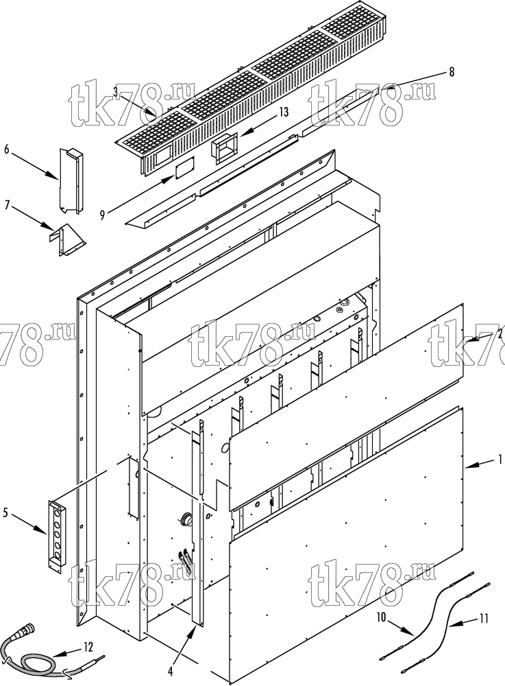 Каталог запчастей для Thermo King  EVAPORATOR PANELS (3 FAN UNITS)
