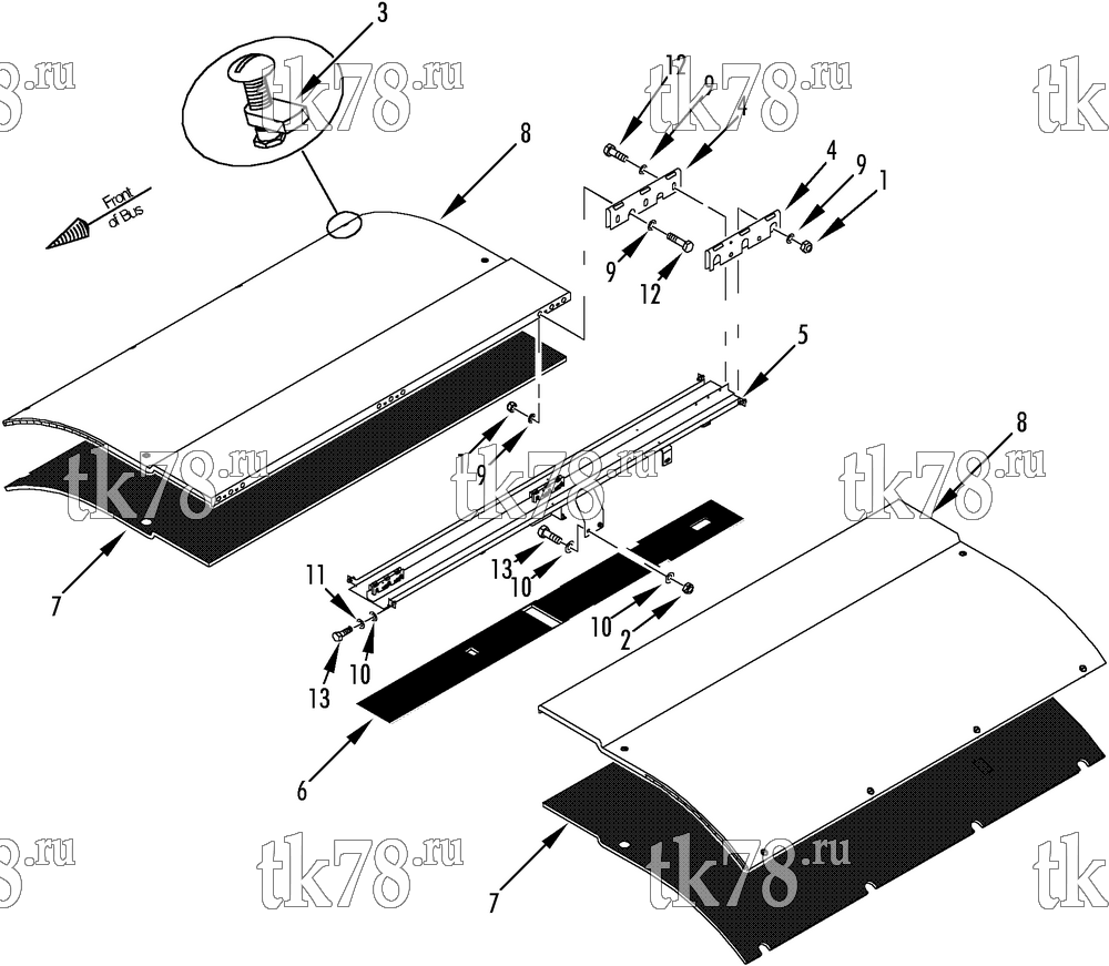 Каталог запчастей для Thermo King  EVAPORATOR COVER COMPONENTS (Before 8/02)
