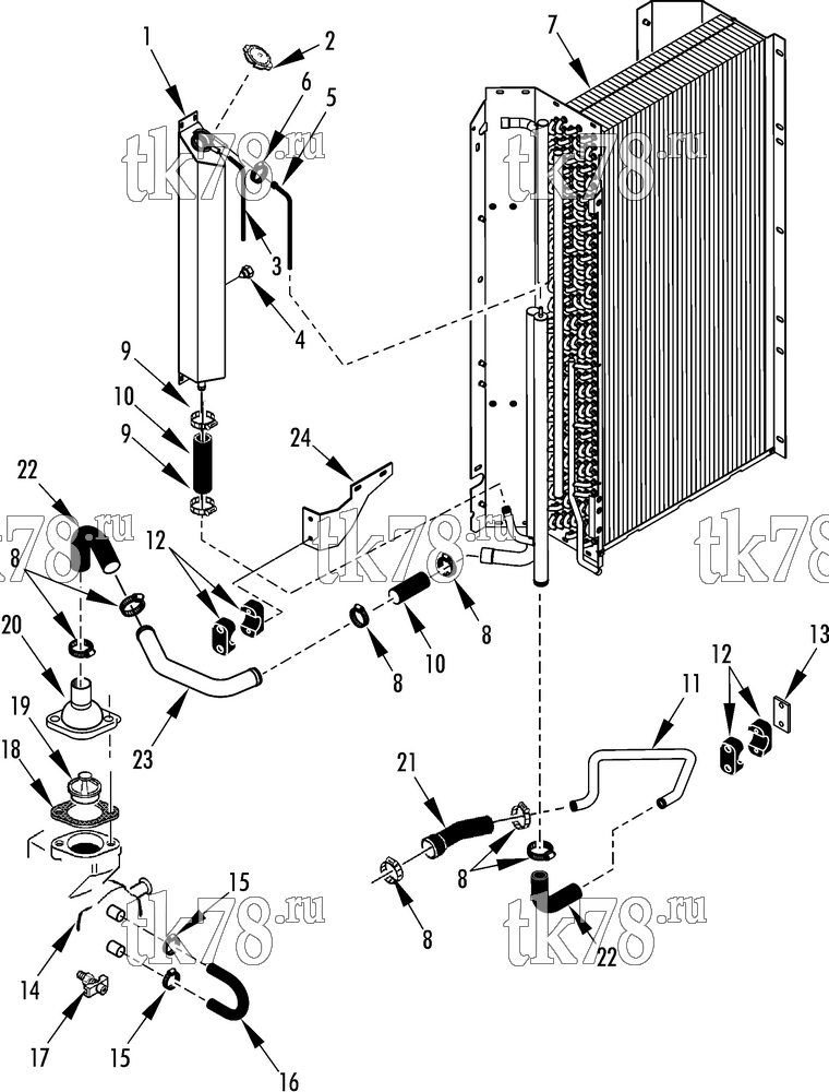Каталог запчастей для Thermo King SB-190 30 ENGINE COOLING SYSTEM